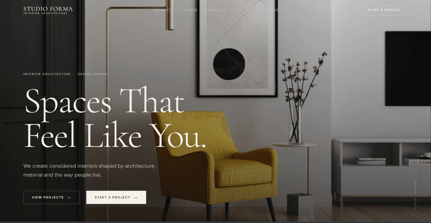 Interior Design website preview
